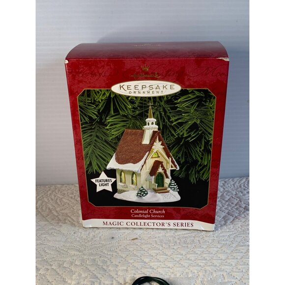 Hallmark Colonial Church Magic light candlelight church with box - New - Picture 8 of 10